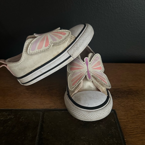 CONVERSE Butterfly Sneakers -  Cream and Pink/purple - Picture 1 of 6